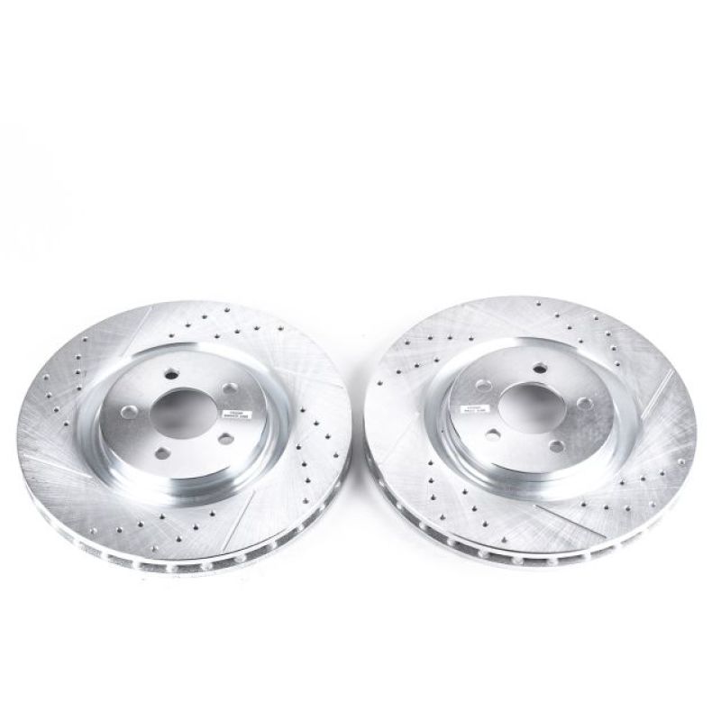 Power Stop 07-14 Ford Mustang Front Evolution Drilled &amp; Slotted Rotors - Pair