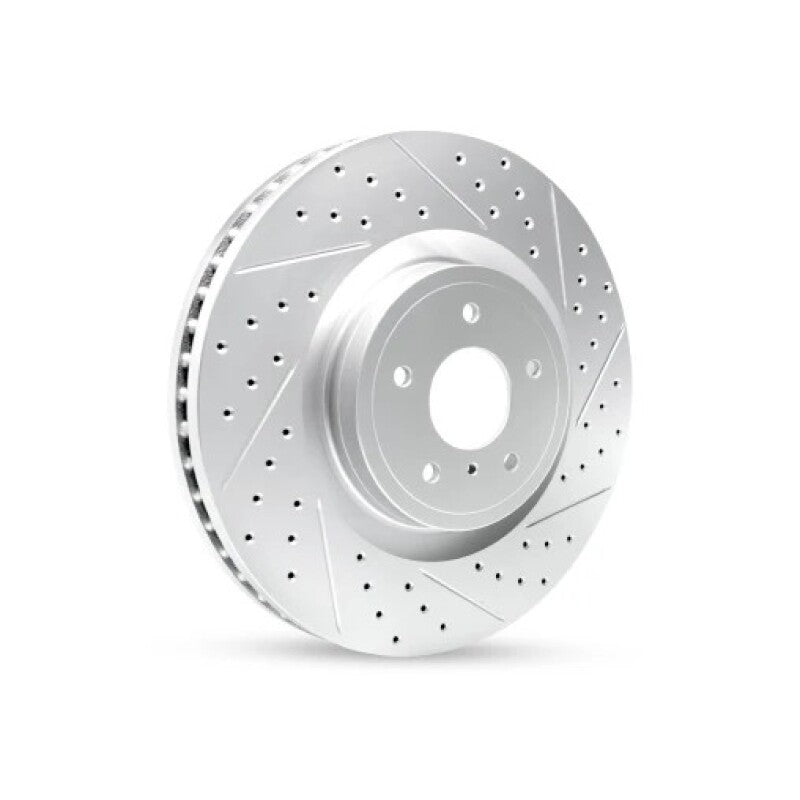 R1 08-25 Audi A5 Front Left Drilled &amp; Slotted Geo-Carbon Rotor