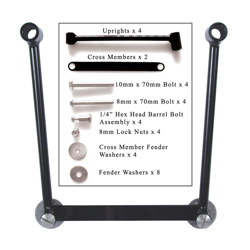 Willie &amp; Max Universal Saddlebag Hard Mount Steel Kit - Black