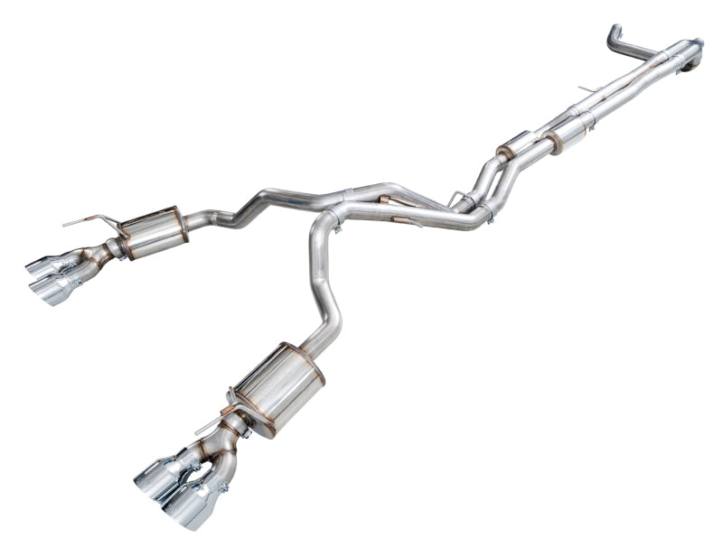 AWE Tuning 2021+ Cadillac Escalade 6.2L ESV 0FG Dual Exit Exhaust System w/ 5in Chrome Silver Tips