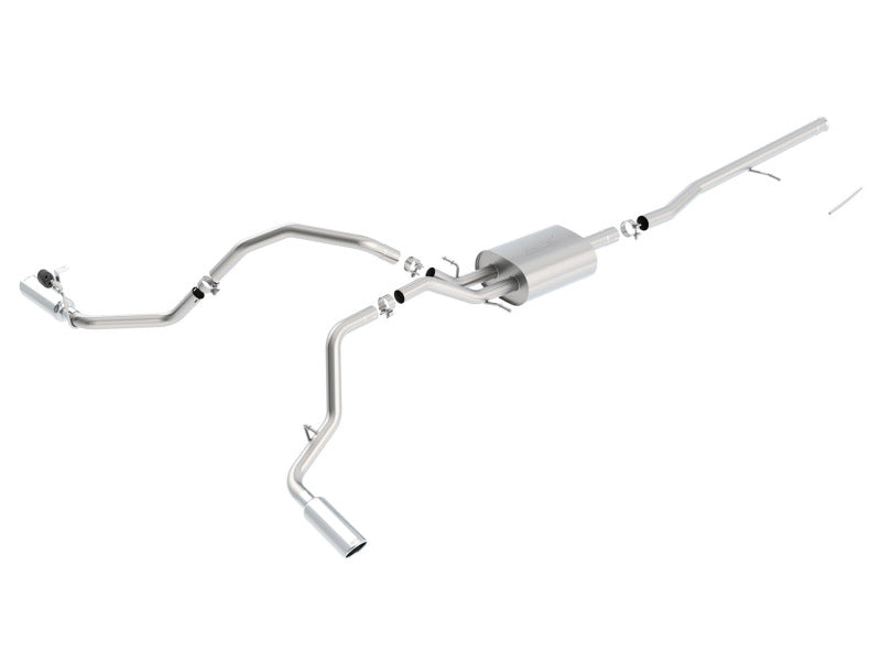 Borla 14 Silv/Sierra C/B Exh S-Type 1500 5.3L V8 AT/MT 2&amp;4WD Ext Cab Split Side Exit