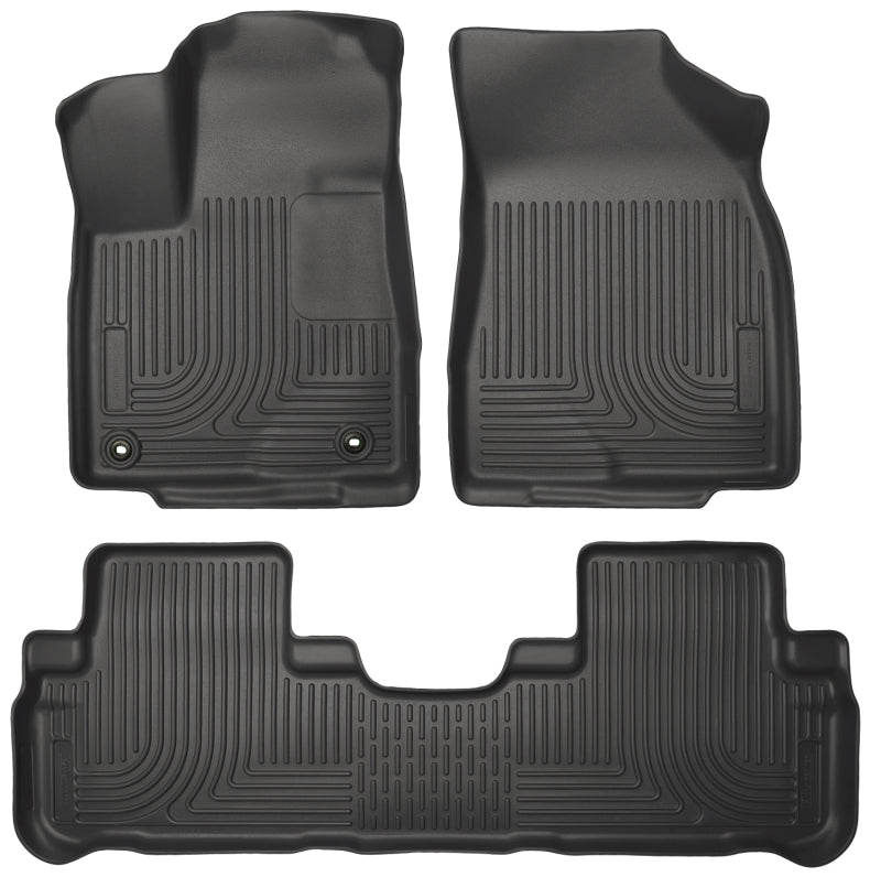 Husky Liners 14 Toyota Highlander Weatherbeater Black Front &amp; 2nd Seat Floor Liners