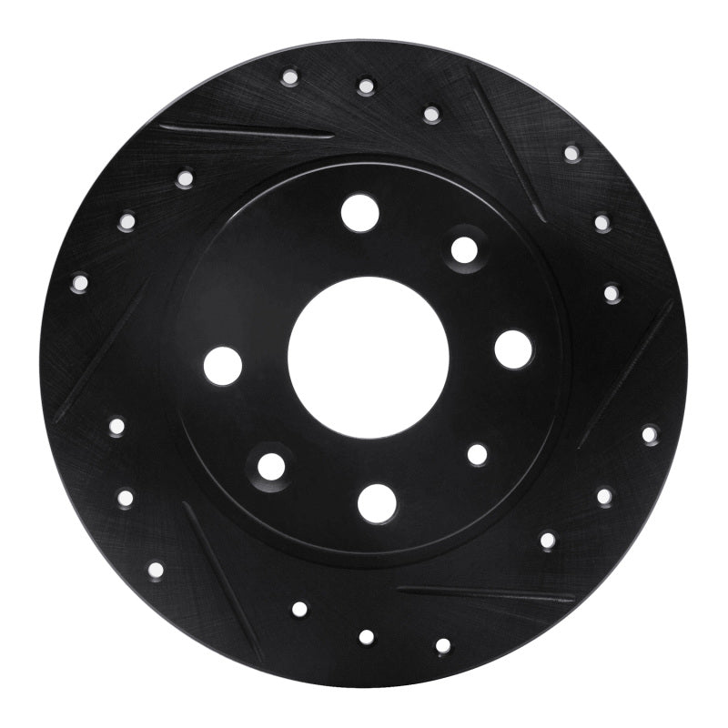 R1 90-93 Mazda Miata Rear Right Drilled &amp; Slotted Black Brake Rotor