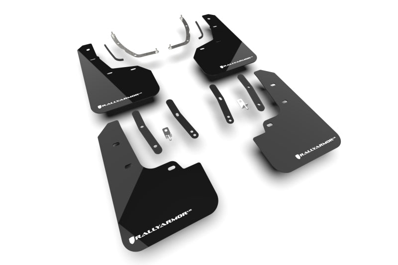 Rally Armor 2025+ Hyundai Tucson (Excl. ICE &amp; XRT) Black UR Mud Flap w/ White Logo