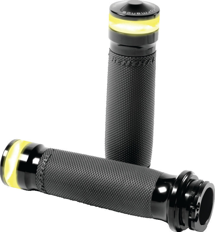 Performance Machine Contour Led Handle Grip Set - Black Ano