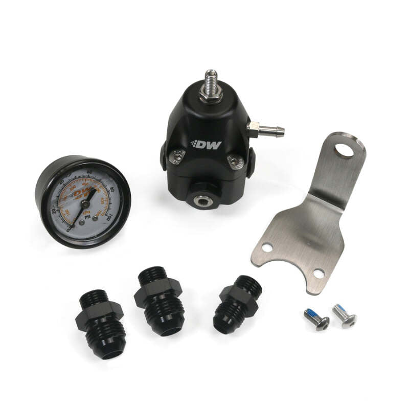 DeatschWerks DWR1000C AFPR + Pressure Gauge + 6AN &amp; 8AN fittings - Anodized Black