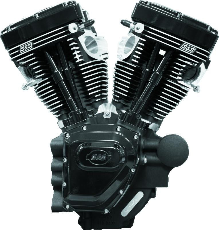 S&S Cycle 06-17 Dyna T124 Black Edition Long Block Engine - Wrinkle Black