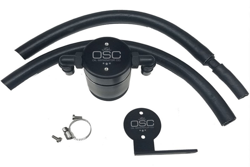 J&amp;L 13-18 Ford Focus ST Front Oil Separator 3.0 - Black Anodized