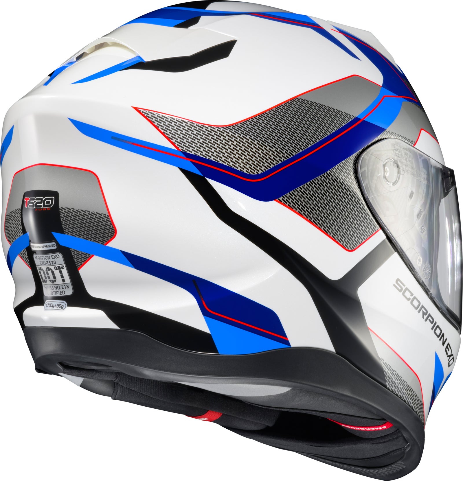 Exo T520 Full Face Helmet Zuse White/Blue Lg
