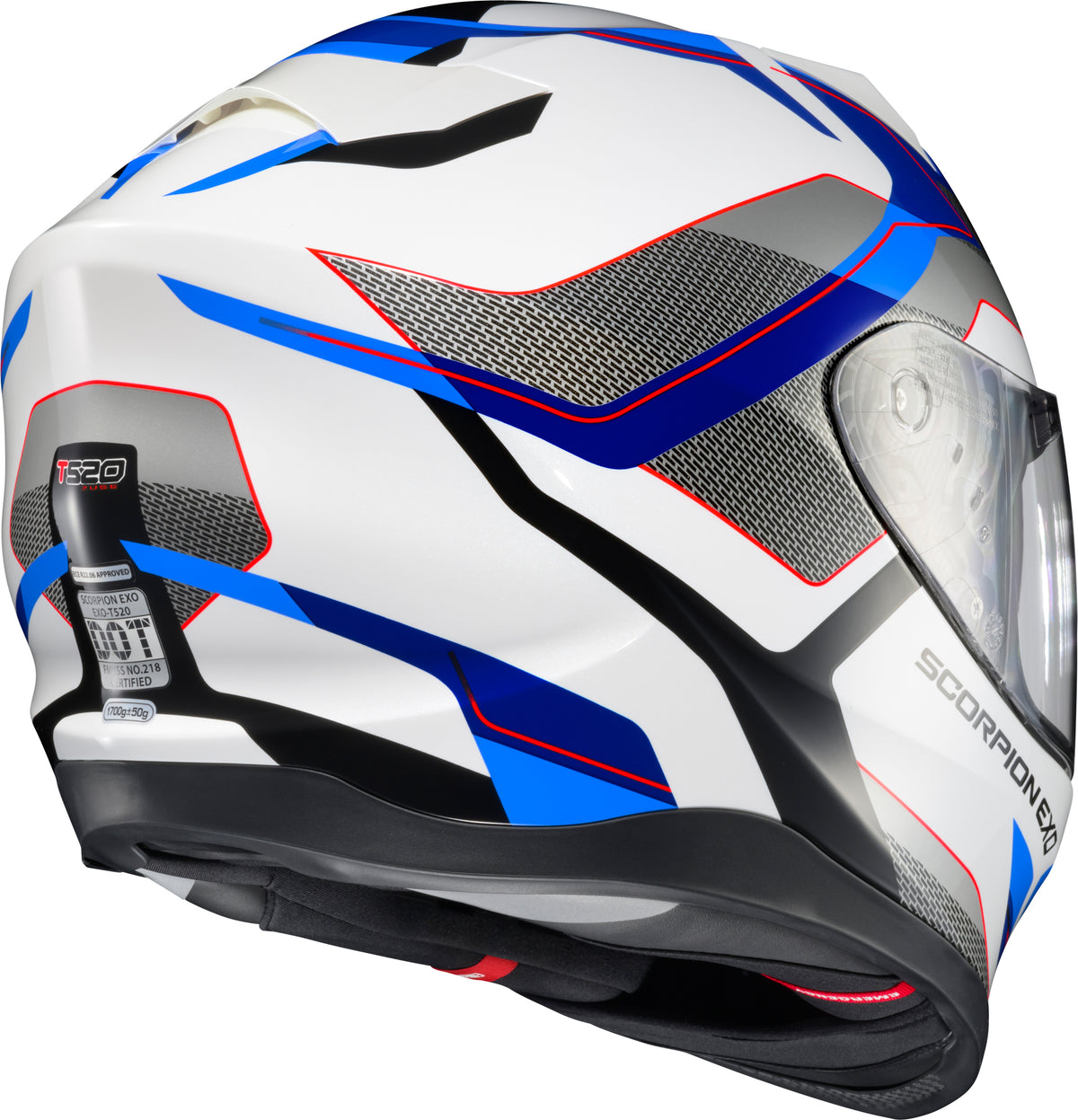 Exo T520 Full Face Helmet Zuse White/Blue Md