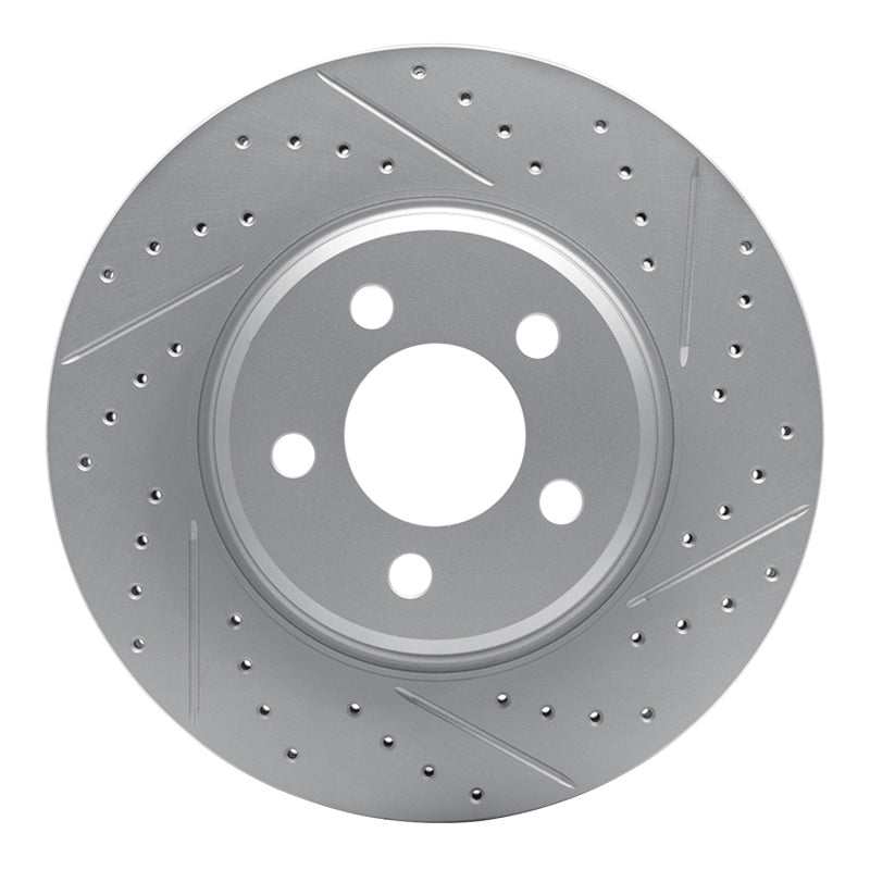 R1 22-23 Genesis G70 Front Right Drilled & Slotted Geo-Carbon Rotor