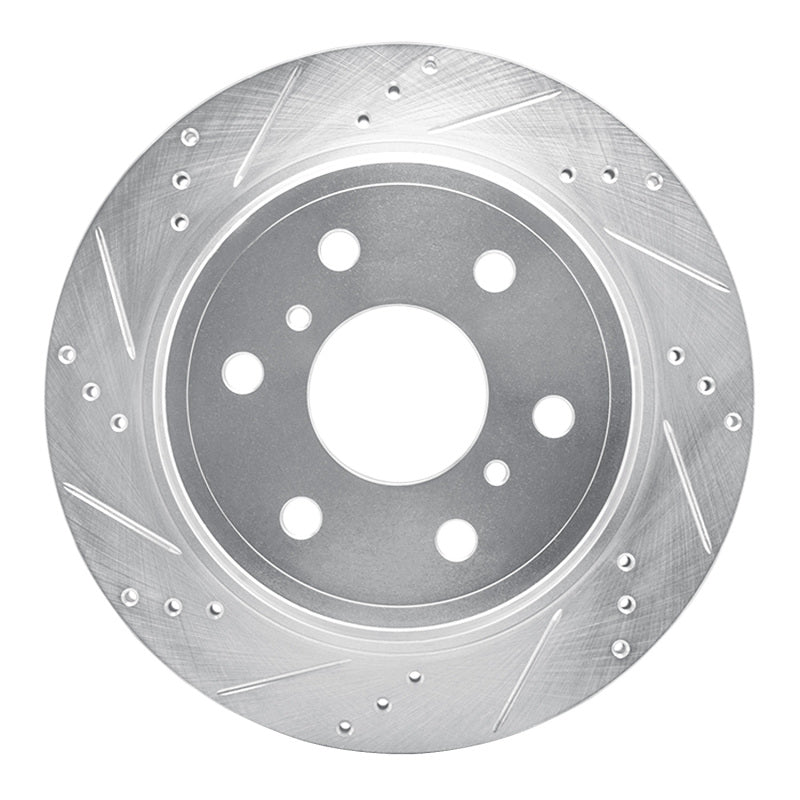 R1 07-20 Cadillac Escalade EXT Rear Left Drilled &amp; Slotted Silver Brake Rotor