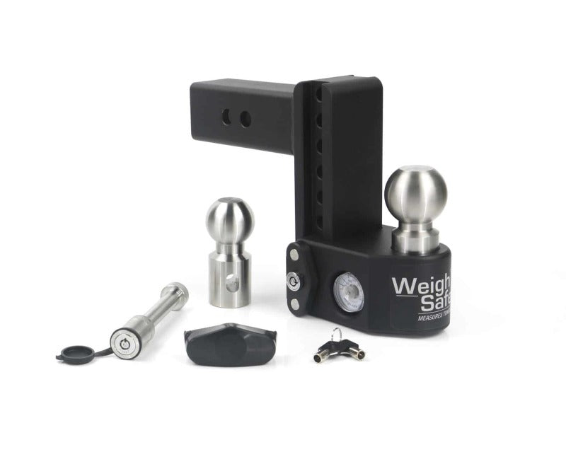 Weigh Safe 6in Drop Hitch w/Built-in Scale &amp; 2.5in Shank (10K/22K GTWR) w/WS05 - Steel