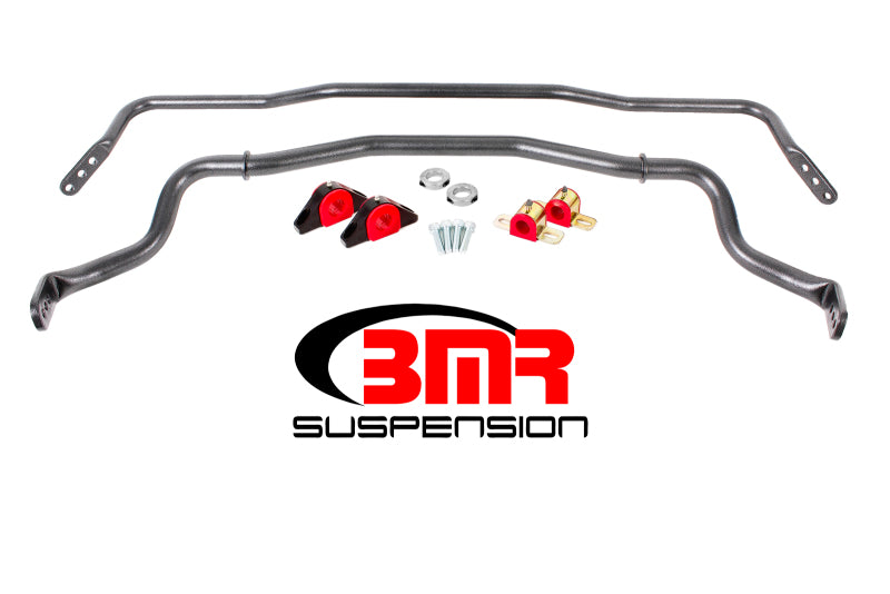 BMR 15-17 S550 Mustang Front &amp; Rear Sway Bar Kit w/ Bushings - Black Hammertone