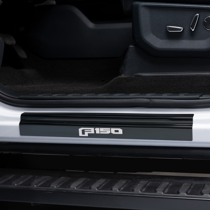 Putco 15-20 Ford F-150 - SuperCrew w/ F-150 Etching (4pcs) Black Platinum Door Sills
