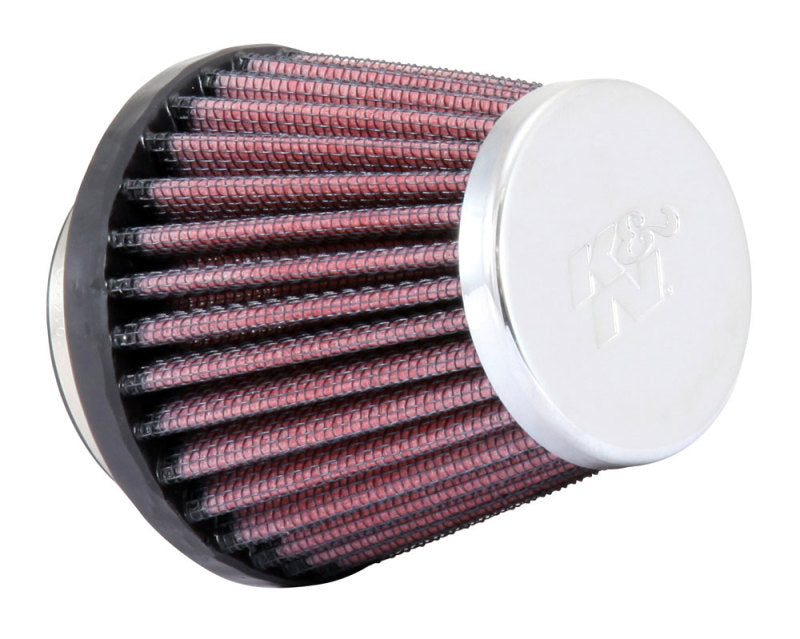 K&amp;N Universal Chrome Filter-Round Tapered-1.688in Flange ID x 2in Top OD x 3in Base OD x 2.75in H
