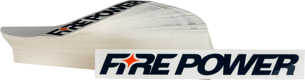 Fire Power Sticker White 100 Pks