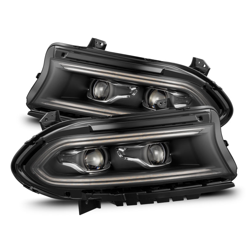 AlphaRex 15-23 Dodge Charger LUXX-Series LED Proj Headlights Black w/Activtn Lgt &amp; Seq.Sig / SB DRL