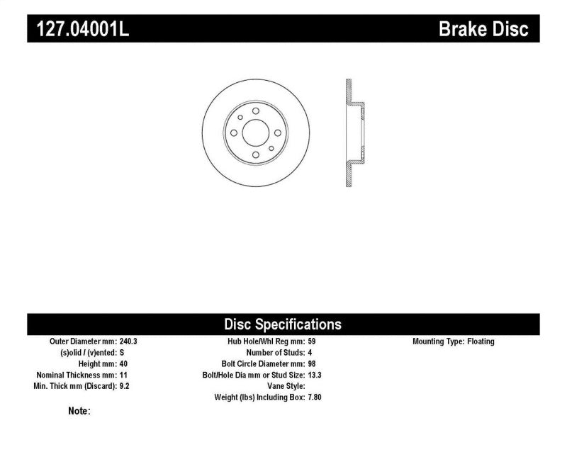 StopTech Slotted &amp; Drilled Sport Brake Rotor
