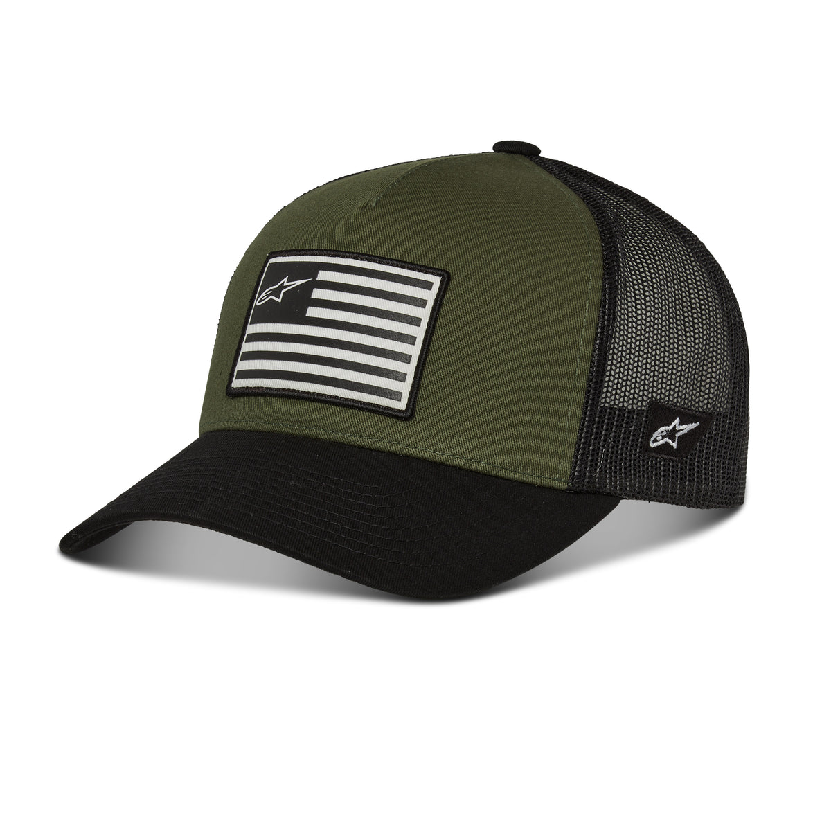 Flag Snapback Hat Military/ Black O/S