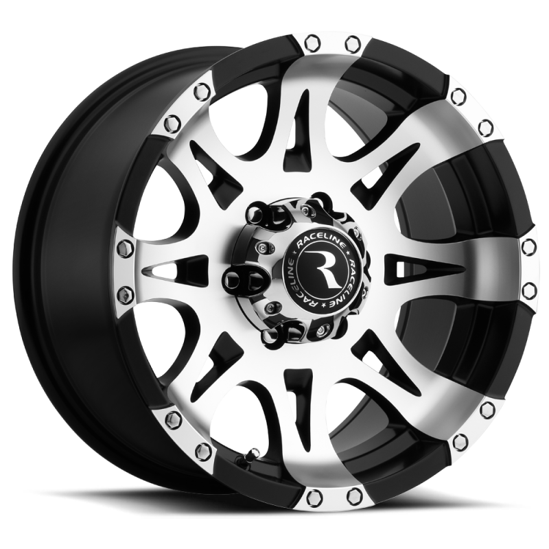 Raceline 982 Raptor 16x8in / 8x170 BP / 0mm Offset / 130.81mm Bore - Black &amp; Machined Wheel