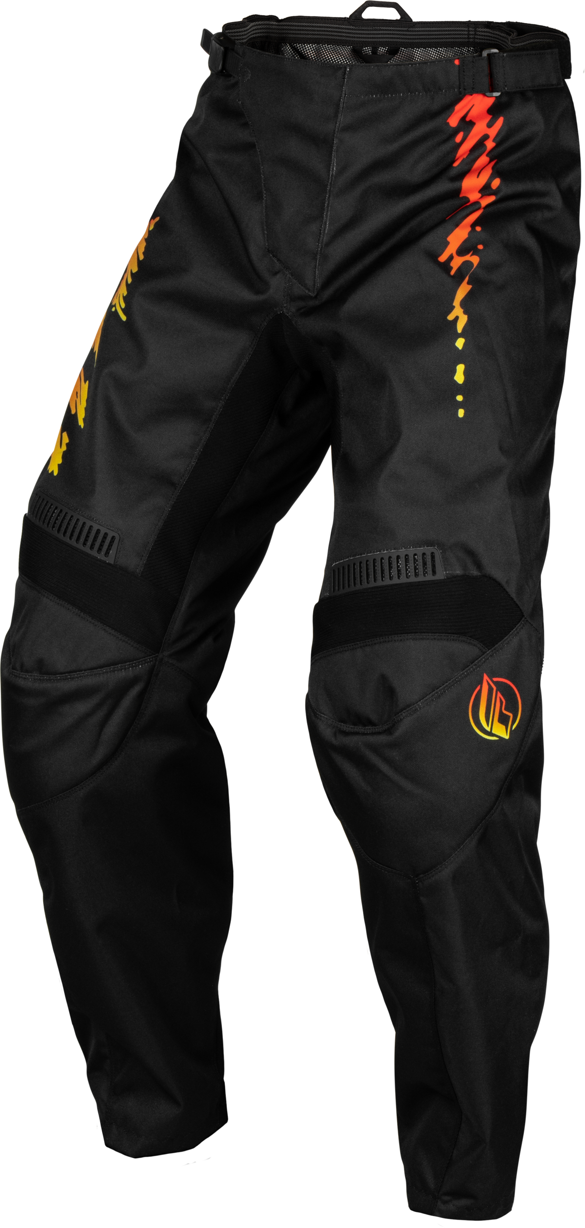 Youth F 16 Pants Black/Yellow/Orange Sz 24
