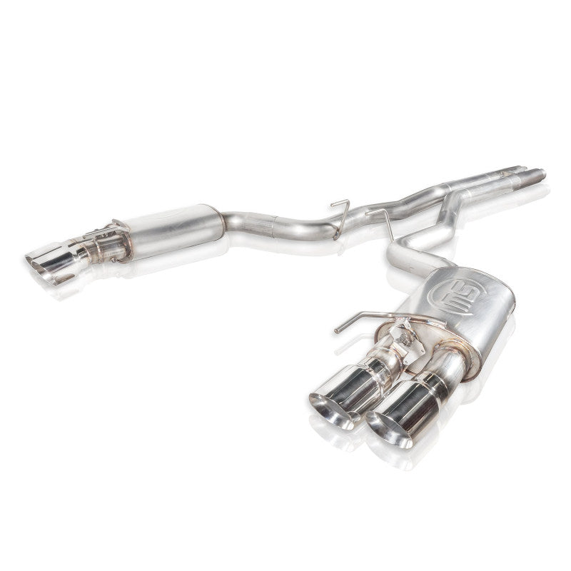 Stainless Works 2018+ Ford Mustang GT 3in Redline Series Catback H-Pipe w/Active Valves &amp; Quad Tips