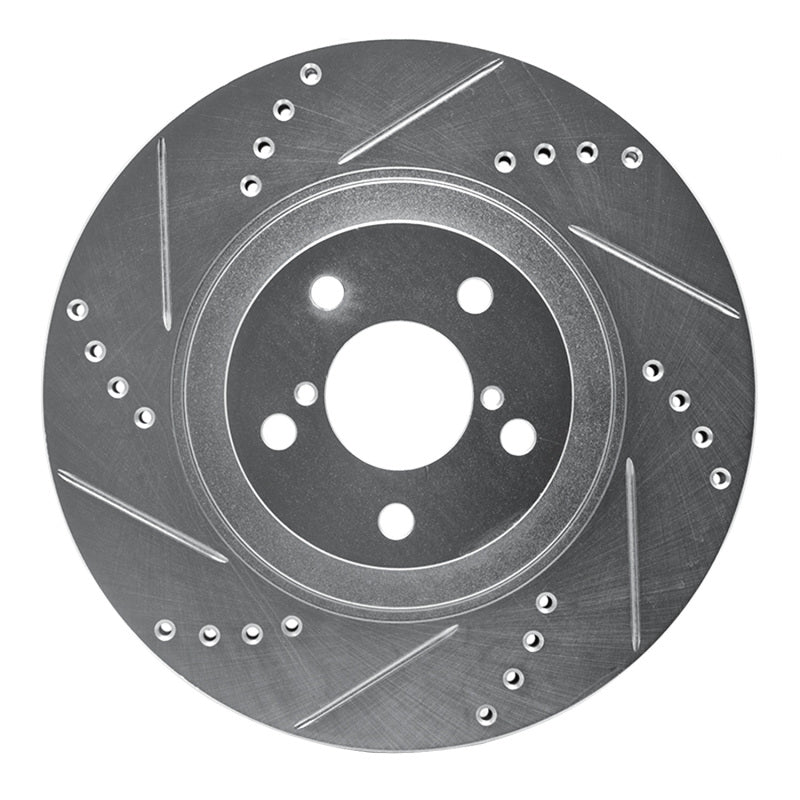 R1 04-25 Scion FR-S Front Left Drilled &amp; Slotted Silver Brake Rotor