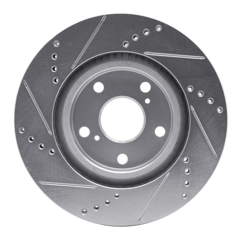 DFC 06-20 Lexus ES350 Front Right Drilled & Slotted Silver Brake Rotor