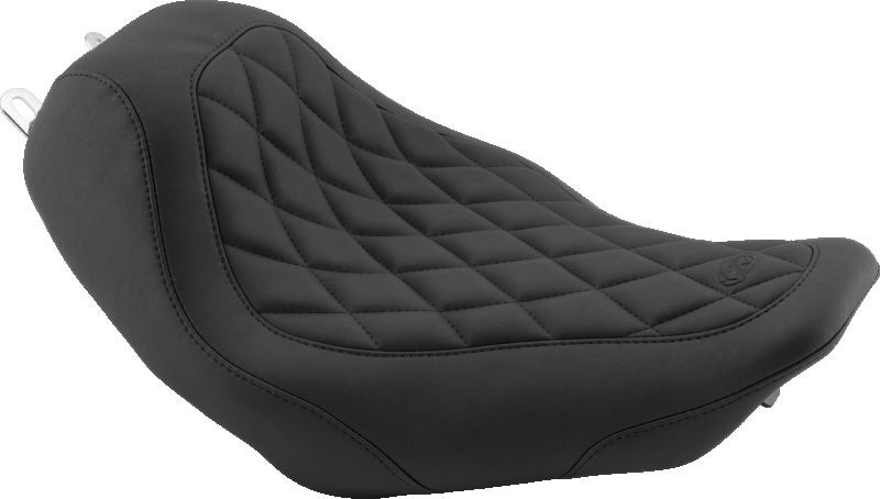 Mustang 08-21 Harley Electra Glide Std,Rd Glide,Rd King,Str Glide Solo Seat Diamond Stitch -Brown