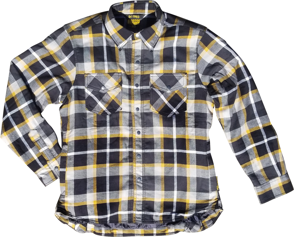 Covert Womens Flannel White/Yellow Xl