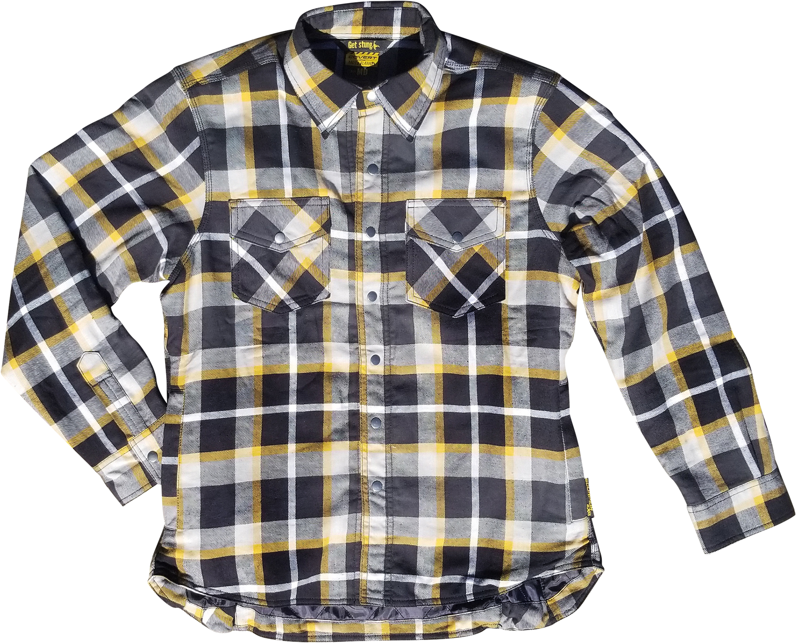 Covert Womens Flannel White/Yellow Sm