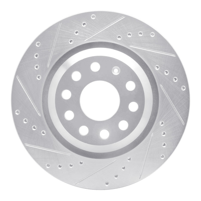 R1 06-25 Audi A3 Quattro Rear Left Drilled &amp; Slotted Silver Brake Rotor