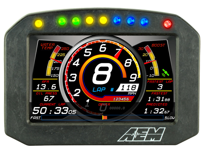 AEM CD-5LG Carbon Logging Flush Digital Dash Display w/ Internal 20Hz GPS & Antenna