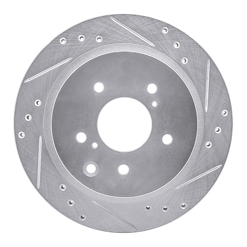 R1 89-96 Nissan 300ZX Turbo Rear Right Drilled &amp; Slotted Silver Brake Rotor