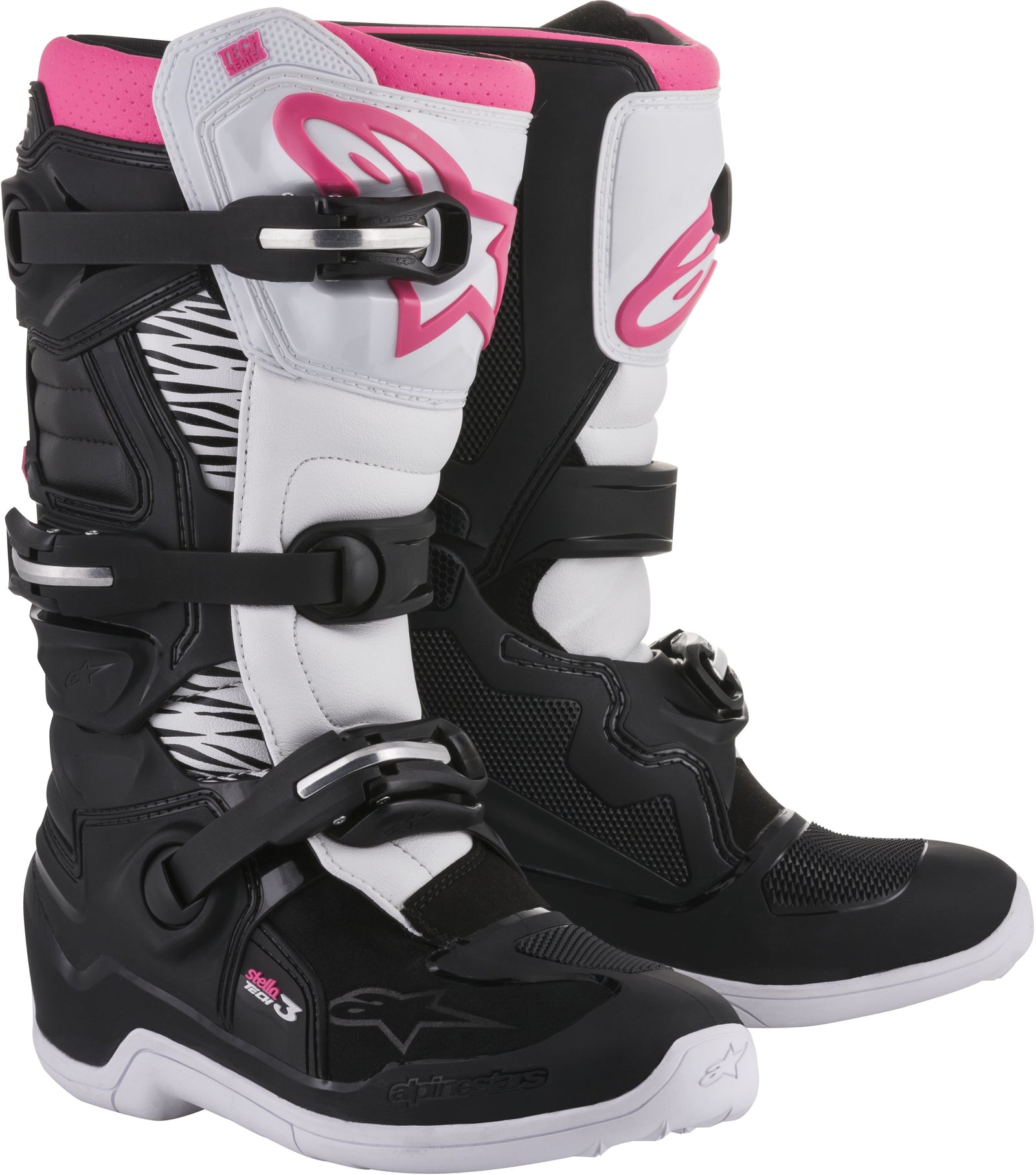 Tech 3 Stella Boots Black/White/Pink Sz 06