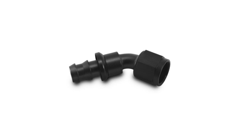 Vibrant -6AN Push-On 45 Deg Hose End Fitting - Aluminum