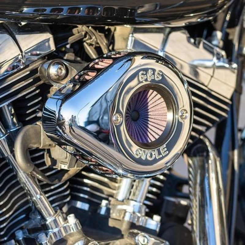 S&amp;S Cycle 01-17 BT Stealth Air Stinger Kit w/ Chrome Teardrop