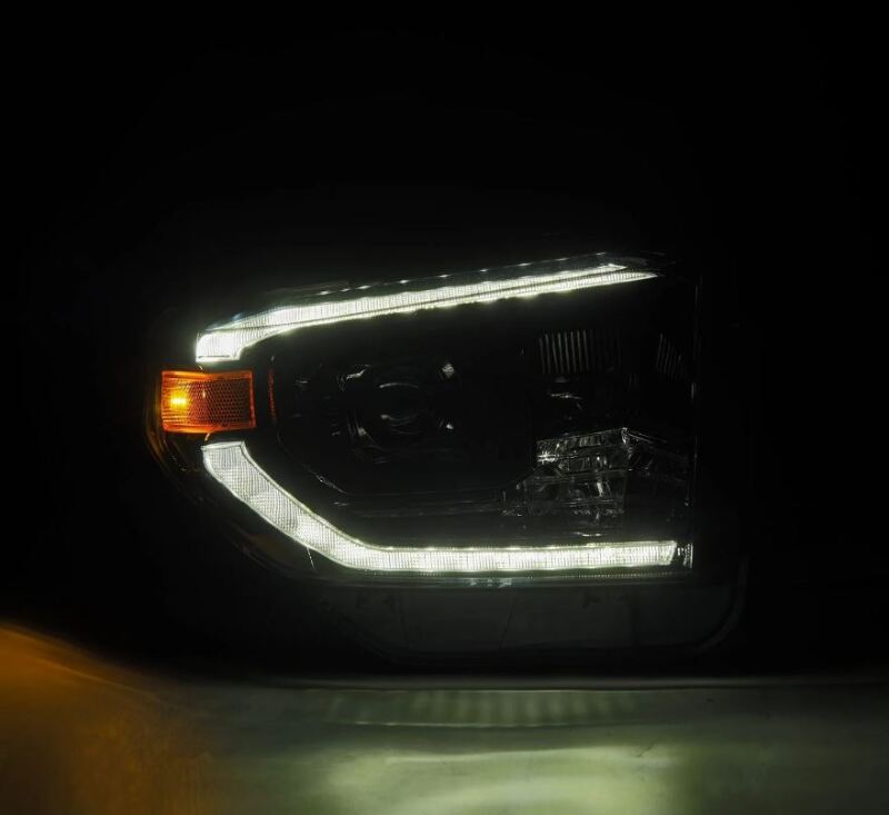 AlphaRex 14-21 Toyota Tundra PRO-Series Projector Headlights Black w/Seq. Sig. + DRL
