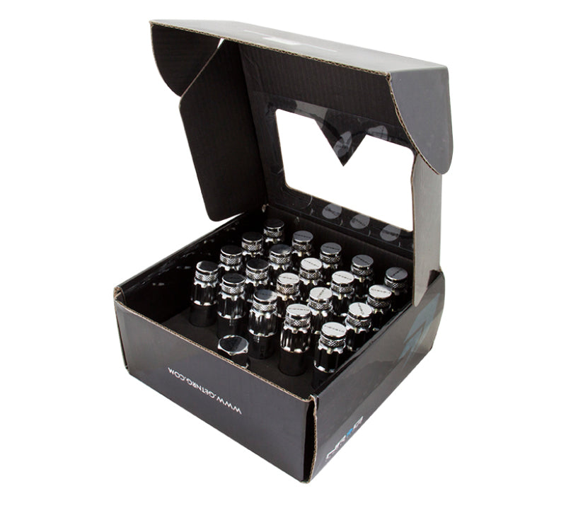 NRG 700 Series M12 X 1.5 Steel Lug Nut w/Dust Cap Cover Set 21 Pc w/Locks &amp; Lock Socket - Silver