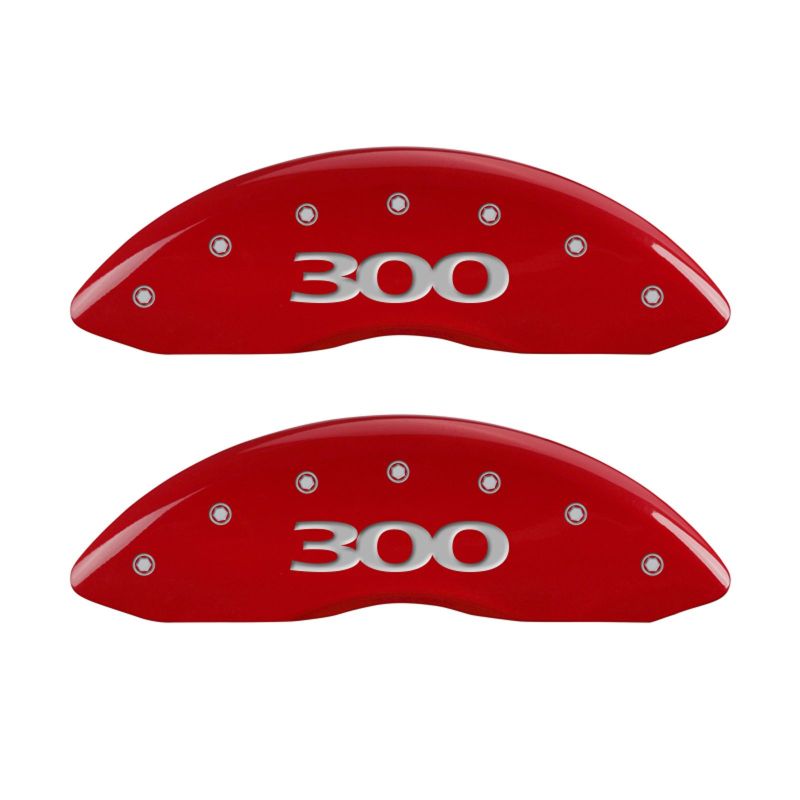 MGP 4 Caliper Covers Engraved Front &amp; Rear 300 Red finish silver ch