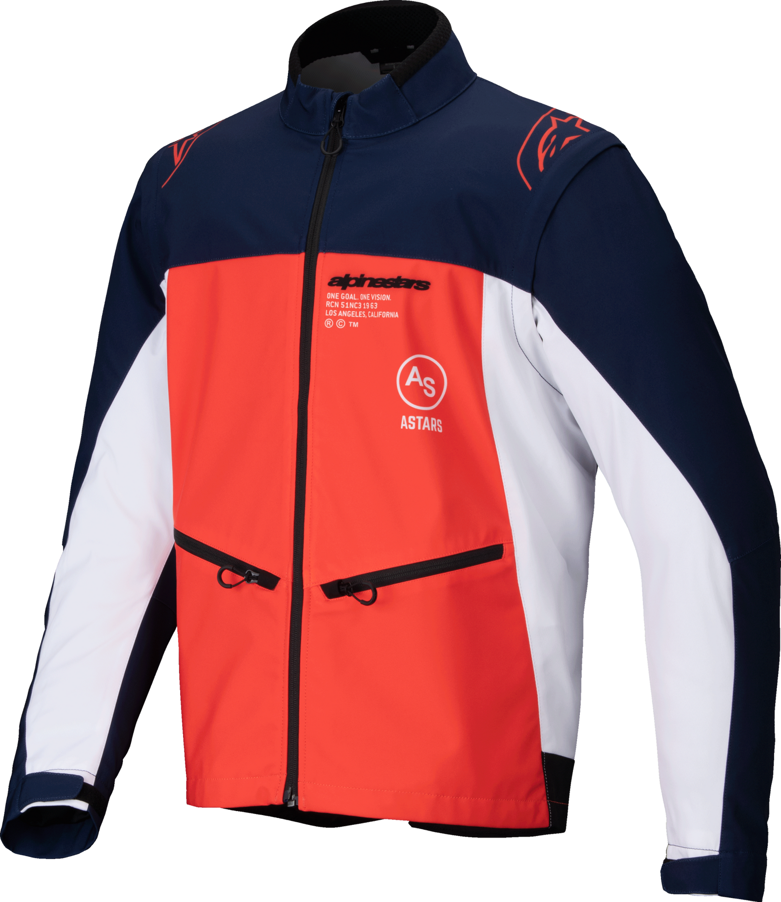 Lite Dura Softshell Jacket Navy/Hot Orange/White Md