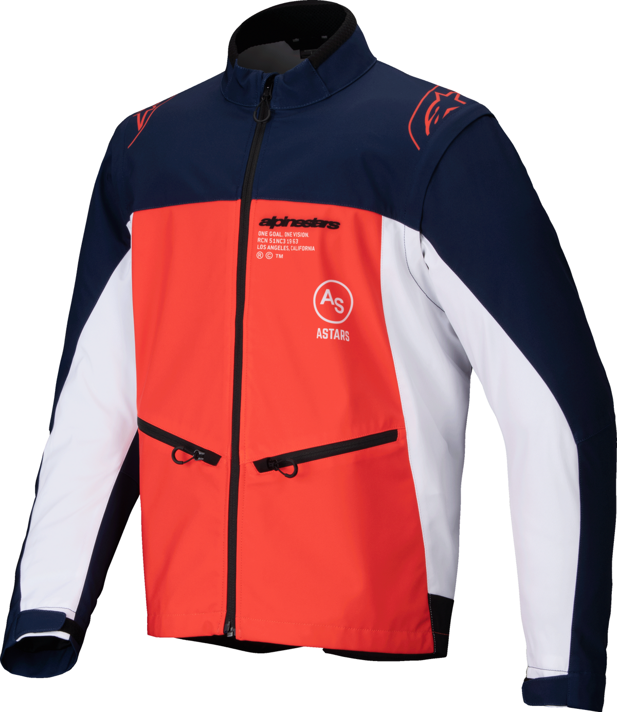 Lite Dura Softshell Jacket Navy/Hot Orange/White Lg