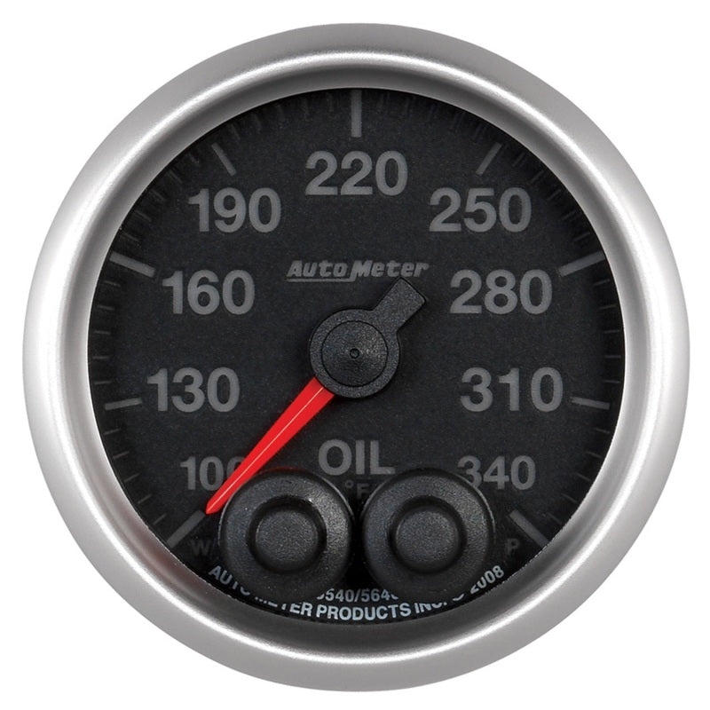 Autometer Elite 52mm 100-340 Deg F Oil Temp Peak &amp; Warn w/ Electronic Control Gauge