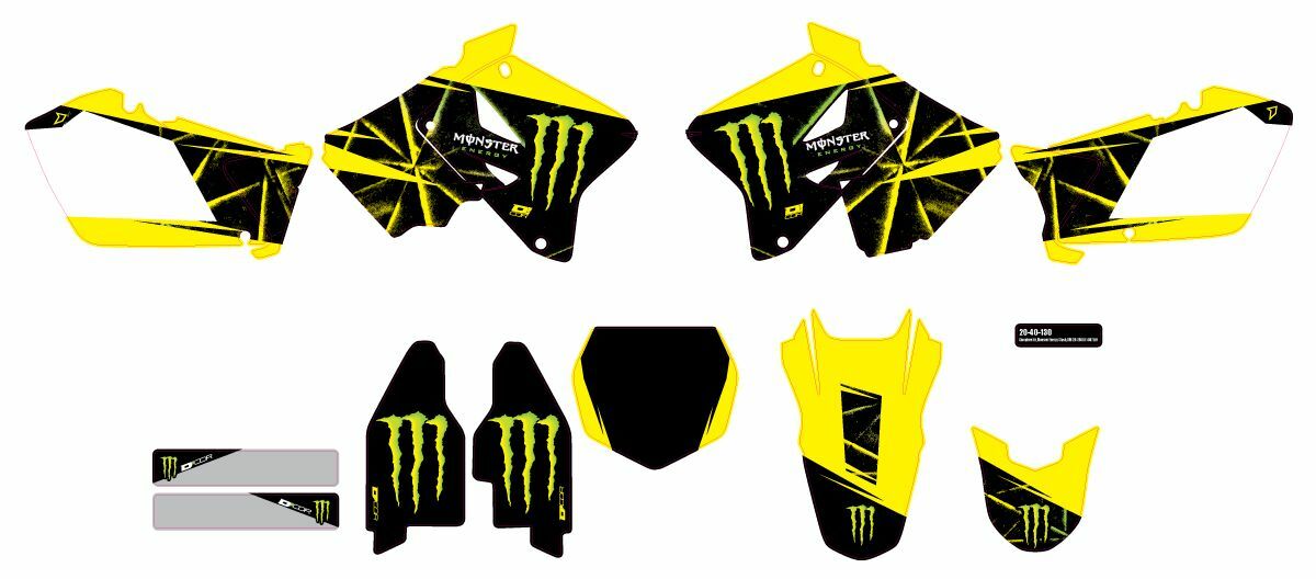 Cmplt Kit Monster Energy Slash White Bg