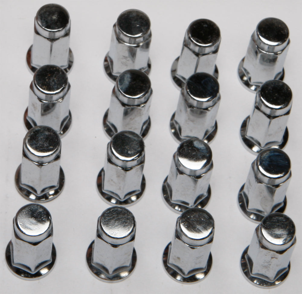 16/Pk 3/8&quot; 24 Flat Base Chrome Lug Nuts