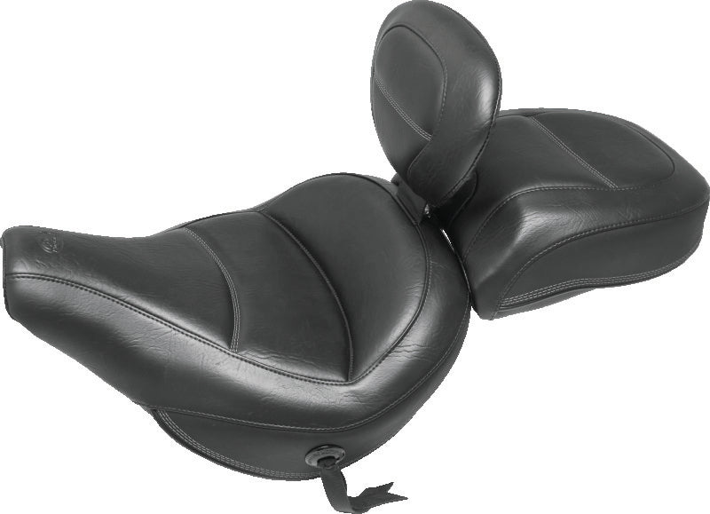 Mustang 08-21 Harley Electra Glide,Rd Glide,Rd King Tripper Fastback 1PC Seat w/Diam Stitch - Black