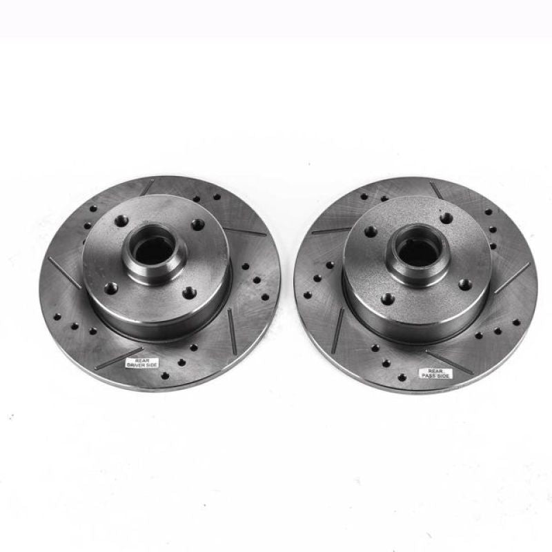 Power Stop 99-02 Volkswagen Cabrio Rear Evolution Drilled &amp; Slotted Rotors - Pair