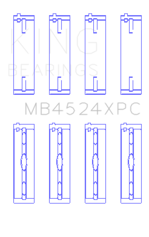 King Engine Bearings Nissan VR38DETT (Size 0.25) pMaxKote Performance Main Bearings - Set of 8