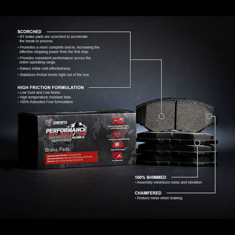 R1 2020-2025 Chevy Silverado 3500 HD Front/Rear Performance Off-Road/Tow Brake Pads & Hardware Kit